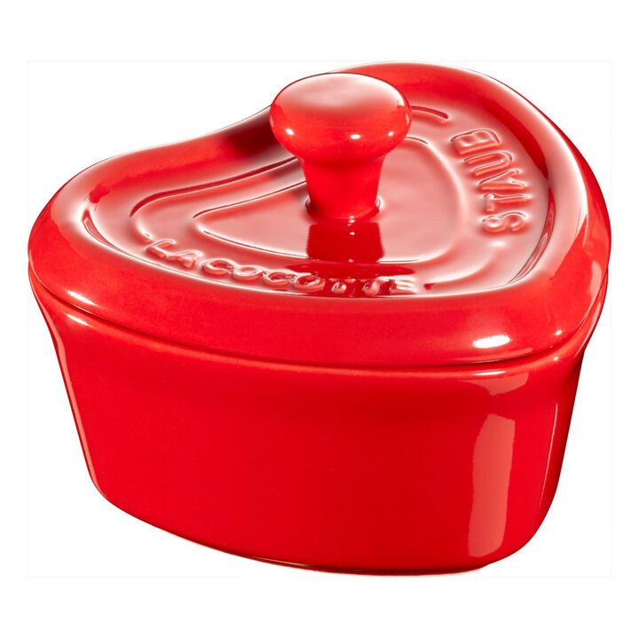 Ceramic, 3-pc, Mini Heart Dutch Oven Set, mixed colors, large 3