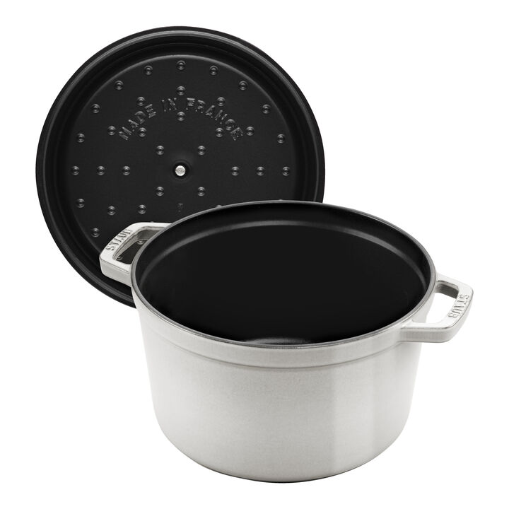 La Cocotte, 4.75 l cast iron round Tall Cocotte, white truffle, large 3
