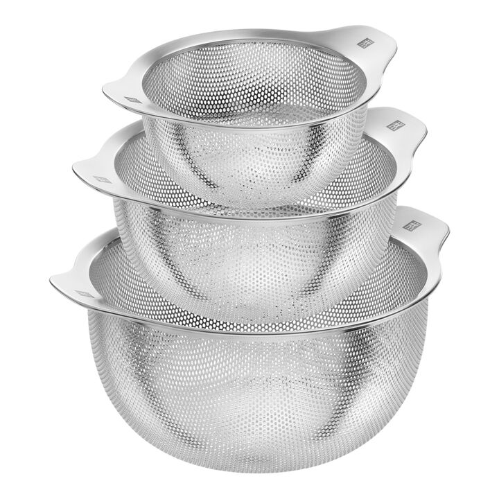 Table, Set med 3 durkslag, 3-st/ 16/20/25 cm, Silver, Rostfritt stål, large 1