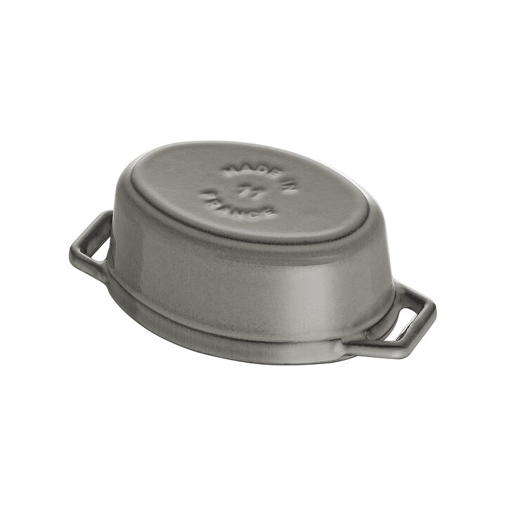 La Cocotte, Mini Cocotte 11 cm, Oval, Grafitgrå, Støbejern, large 4
