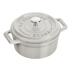 Mini Cocotte 10 cm, rund, Weisser Trüffel, Gusseisen