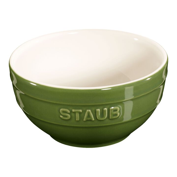 Ceramique, Schüssel 12 cm, rund, Basilikum-Grün, Keramik, large 1