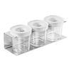 Fresh & Save, Rack &agrave; &eacute;pices FRESH & SAVE CUBE, 4 pcs / XS, transparent-blanc / argent,    plastique / acier inoxydable, small 1