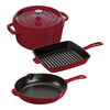 Cast Iron, 4 Piece, Mixed set, Bordeaux, small 1