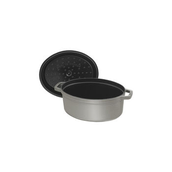 D&ouml;k&uuml;m Tencere | Grafit Gri | 15 cm | 600 ml | oval,,large 3