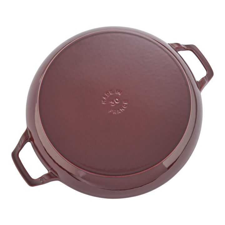 Braisers, 3.5 l cast iron round Saute pan, grenadine-red - Visual Imperfections, large 3