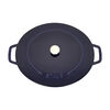Cast Iron, 6.25 qt, Wide Oval Dutch Oven, dark blue, small 4