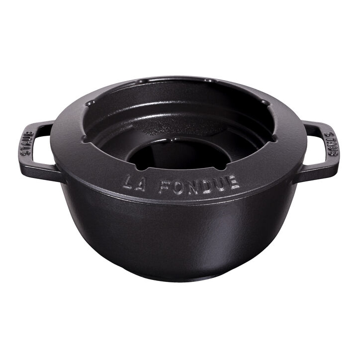 La fondue, Service à fondue 20 cm, Noir mat, large 2