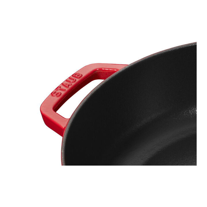 Braisers, Bräter mit Chistera Drop-Structure 24 cm, rund, Kirsch-Rot, Gusseisen, large 4