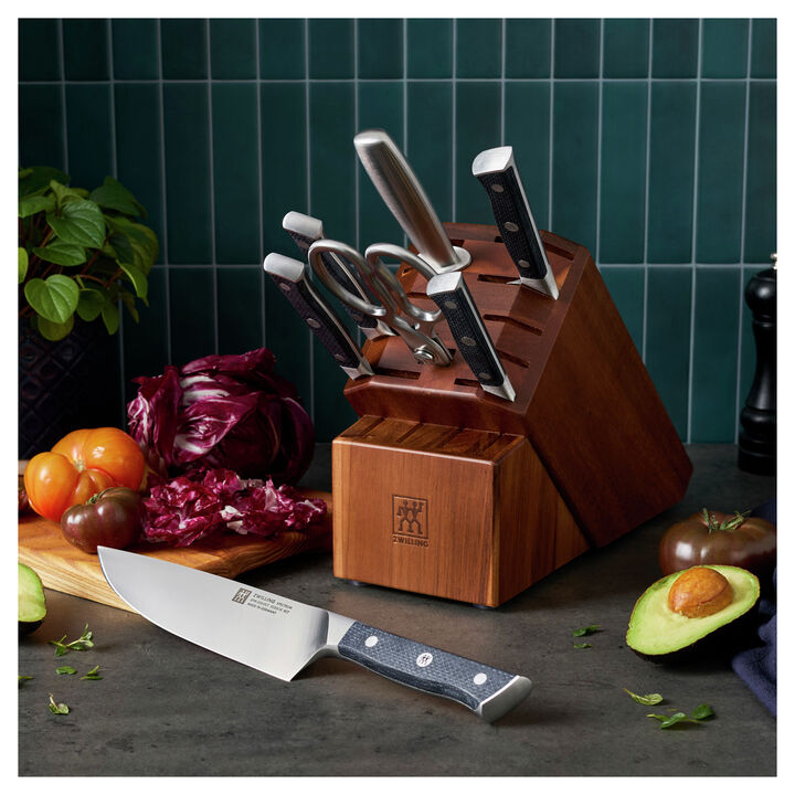 Spectrum, 8-pc, Knife block set, brown, large 2