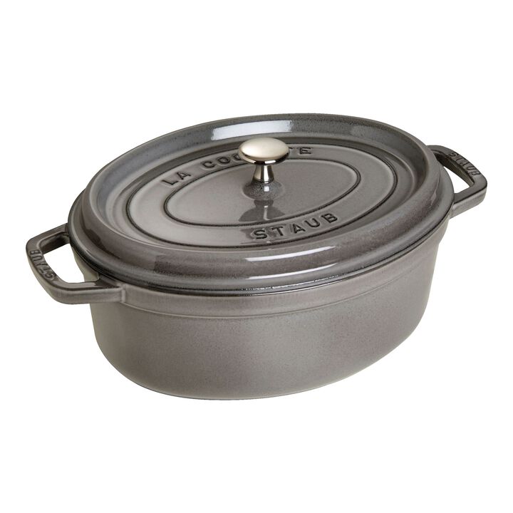 La Cocotte, Cocotte 37 cm, oval, Graphit-Grau, Gusseisen, large 1