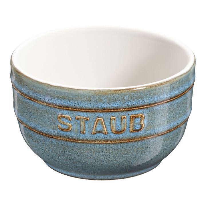 Ceramique, 9 cm / 2-pcs round ceramic Ramekin set ancient-turquoise, large 1