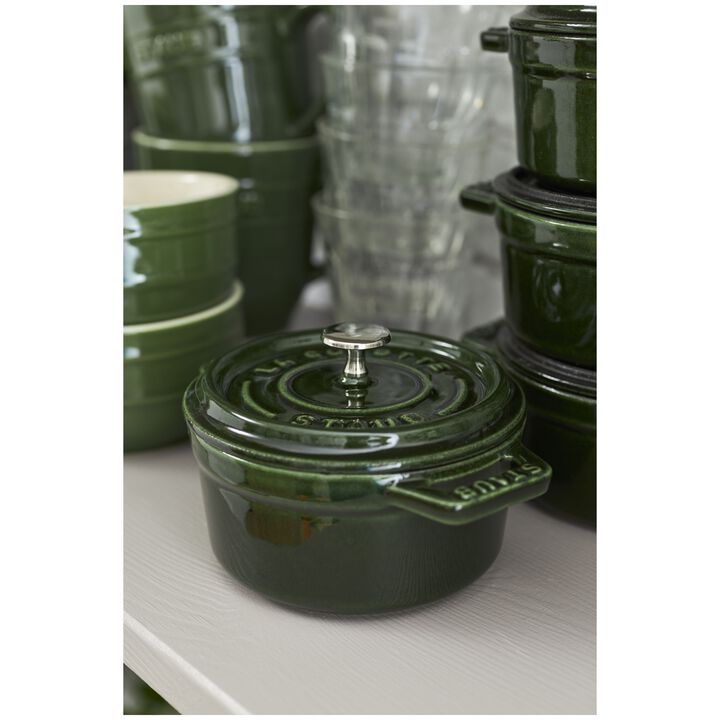 Cast Iron, 0.25 qt, Mini Round Dutch Oven, basil, large 2