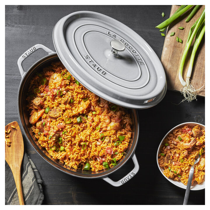 Cast Iron, 5.75 qt, Oval, Dutch Oven, Graphite Grey, large 3