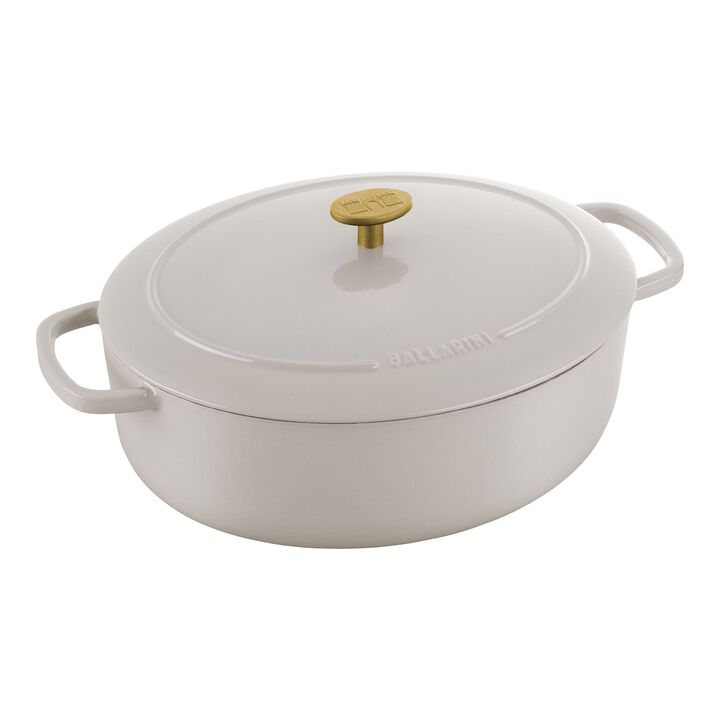 Bellamonte, Cocotte 33 cm / 6,5 l, Oval, Elfenben-Hvid, Støbejern, large 1