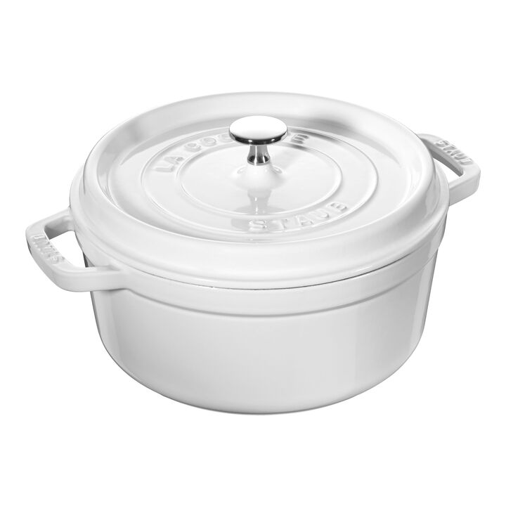 Cast Iron, 4 qt, Round, Dutch Oven, Pure-white - Factory Second, large 1