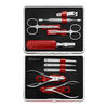 CLASSIC, 10-pc, Red, Leather, Manicure Pedicure Set With Nail Clippers, small 1