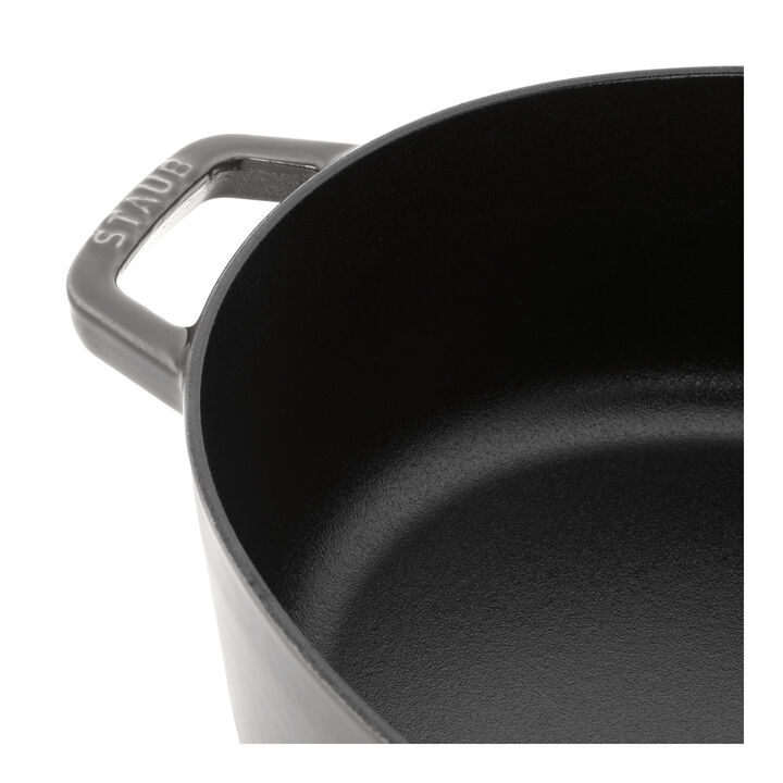 Cast Iron, 6.25 qt, Wide Oval Dutch Oven, graphite grey, large 3
