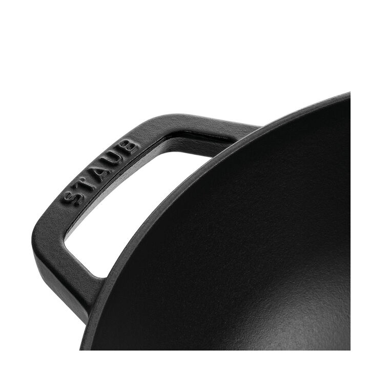 Specialities, Wok mit Glasdeckel 30 cm, rund, Schwarz, Gusseisen, large 3