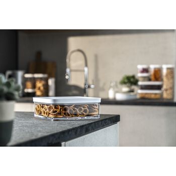 CUBE Saklama Kabı L / 21 cm, şeffaf-beyaz,,large 6