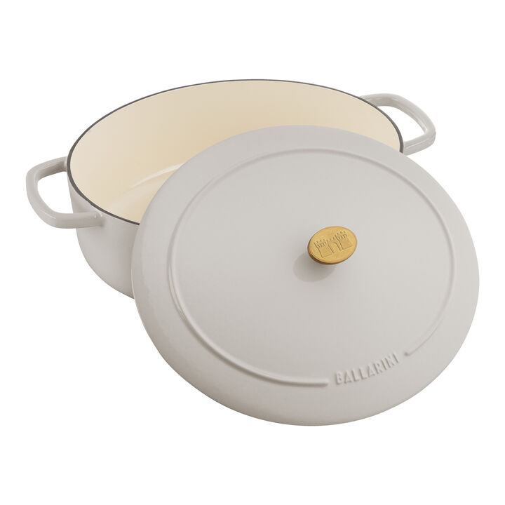 Bellamonte, Cocotte 33 cm / 6,5 l, Oval, Elfenben-Hvid, Støbejern, large 4