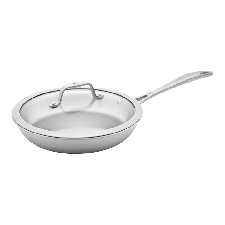 Spirit Stainless, 3 Ply, 9.5-inch, 18/10 Stainless Steel, Frying Pan With Glass Lid, large 1