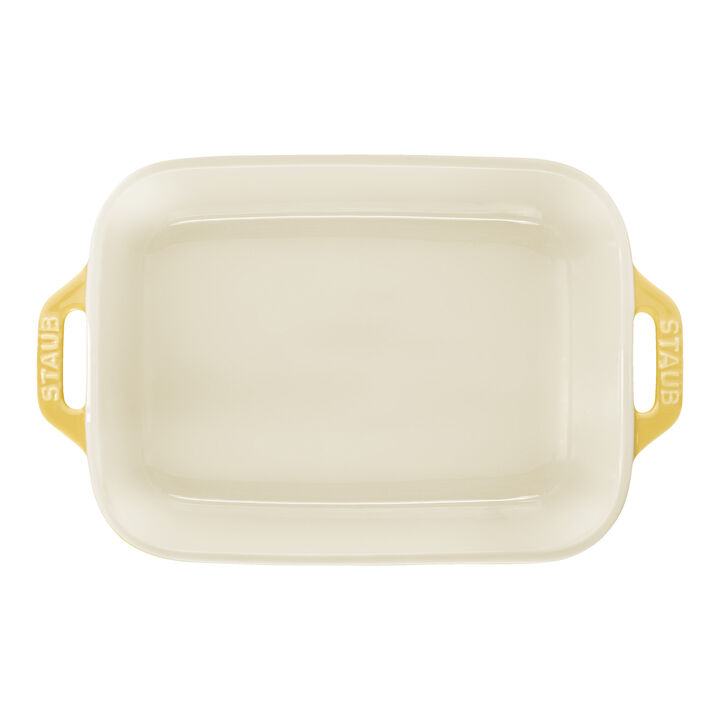 Stoneware, 3-pc, Rectangular Baking Dish Set, citron, large 2