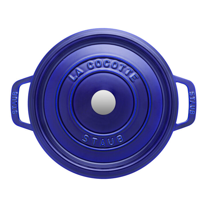 Cast Iron, 7 qt, Round, Dutch Oven, Dark Blue - Factory Second, large 3