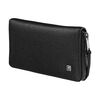 PREMIUM, 5-pcs Leather Zip fastener case black, small 3