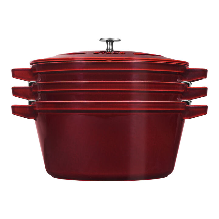 Cast Iron, 4-pc Stackable Set, Grenadine, Cast Iron , large 4