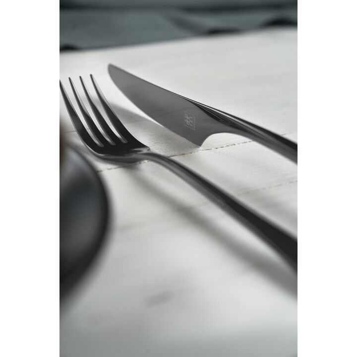 Bellasera (slate), 20-pc Slate Flatware Set, 18/10 Stainless Steel, Anthracite, large 4