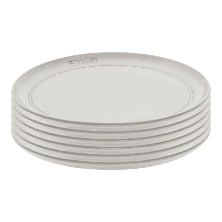 Dining Line, Tellerset, 6-tlg. / 22 cm, Weisser Trüffel, Keramik, large 1