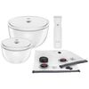 Fresh & Save BOWLS, Starter set sottovuoto, vetro / M/L, 9-pz., transparente-bianco, small 1