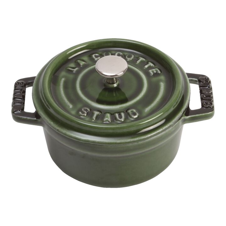 Cast Iron, 0.25 qt, Mini Round Dutch Oven, basil, large 1