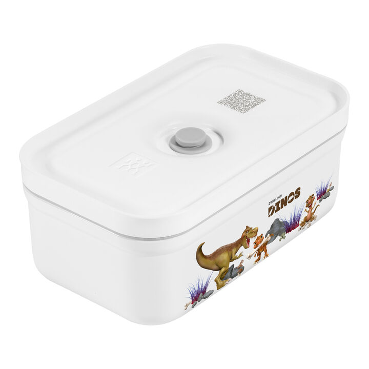 Fresh & Save, M, DINOS Vacuum Lunch Box, Plastic, White-grey, large 1