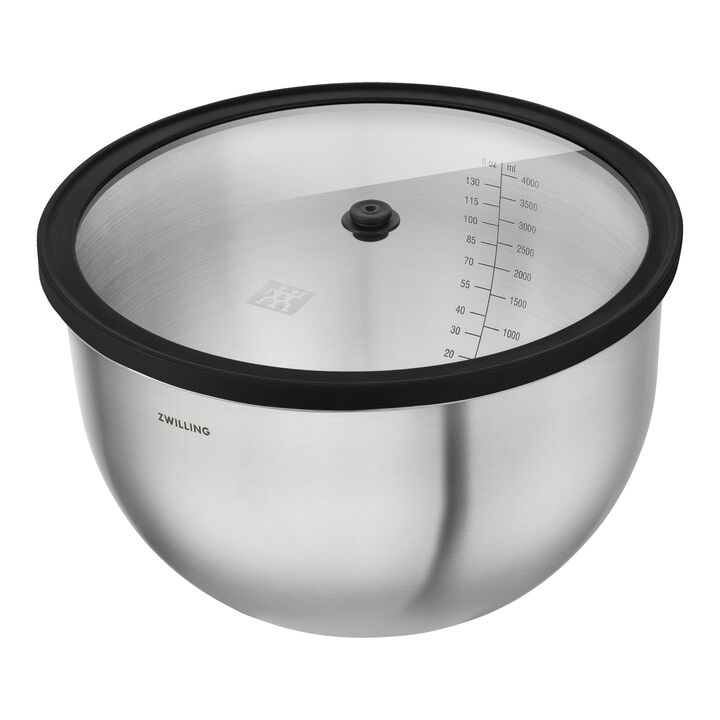 Fresh & Save, Set essoreuse à salade avec accessoires, 14-pcs, s/m/l, noir/gris, inox/verre, large 3