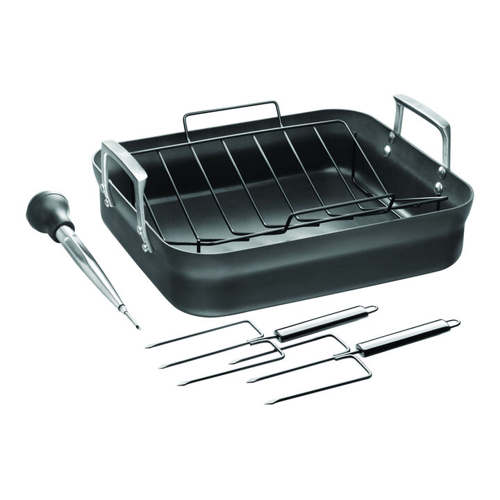Motion, 41 x 36 cm aluminum rectangular Roaster, black, large 1