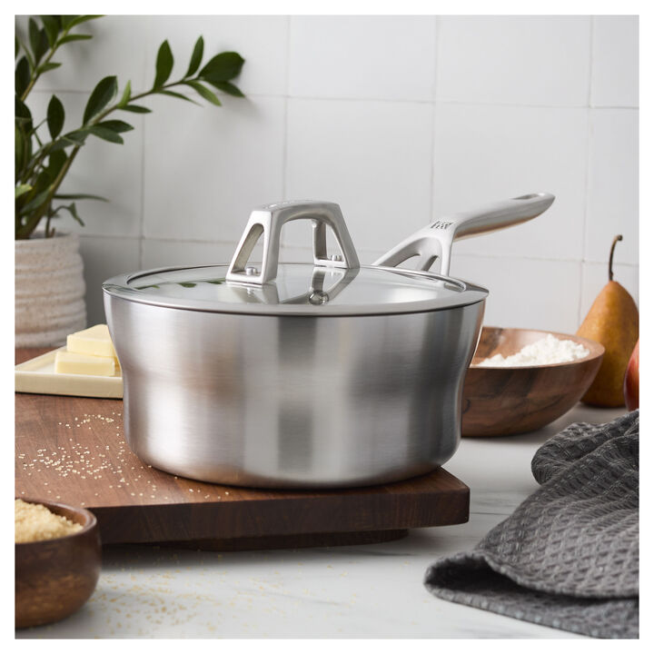 Motion Stainless Steel, 2.5 qt, Stainless Steel, Sauce Pan With Lid, large 2