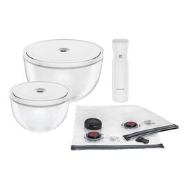 Kit de démarrage sous vide, Verre / M/L, 9-pcs, transparent-blanc