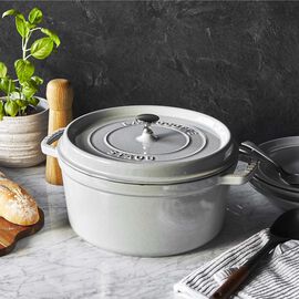 Cocotte 24 cm, rund, Weisser Trüffel, Gusseisen