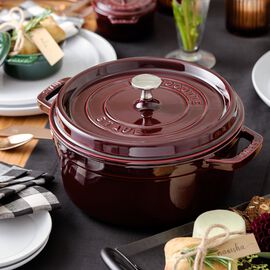 7 qt, Round, Dutch Oven, Grenadine