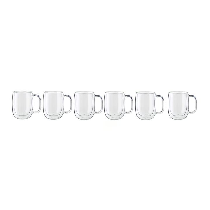 Sorrento Plus Double Wall Glassware, 12-oz-/-8-pc  Coffee Glass Mug Set, large 1