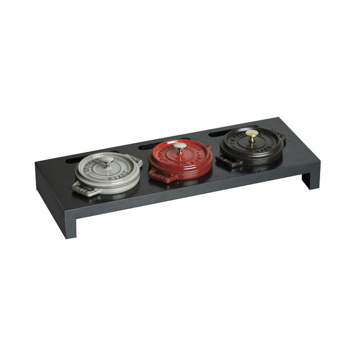Cast Iron, Fiber Wood, Mini Dutch Oven Stand, Black Matte, large 2