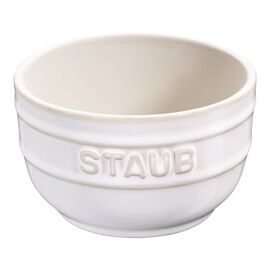 9 cm / 2-pcs round ceramic Ramekin set ivory-white