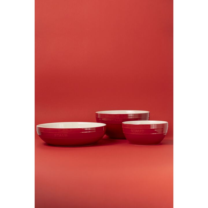 Ceramique, Schüssel 24 cm, rund, Kirsch-Rot, Keramik, large 4