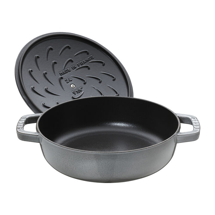 Braisers, Bräter mit Chistera Drop-Structure 28 cm, rund, Graphit-Grau, Gusseisen, large 2