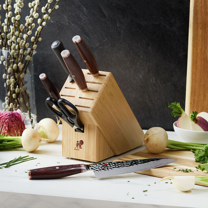 Artisan, 7-pc, Knife block set, natural, large 2