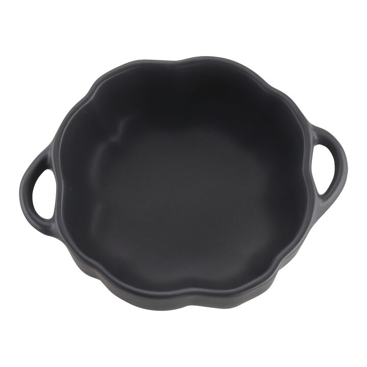 Stoneware, 0.5 qt, Pumpkin, Petite Dutch Oven, Black Matte, large 4