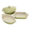 Stoneware, 4-pc, Macaron Mixed Baking Dish Set, light green, small 1