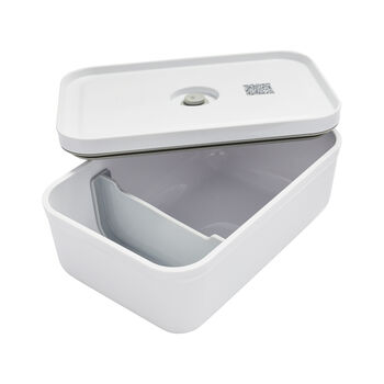 Vakumlu Yemek Taşıma Kabı, L, Plastik, Beyaz-Gri,,large 2
